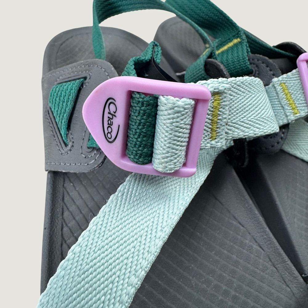 Chaco Lowdown Strappy Sandals Womens 9 Mint Teal Pink Buckle Hiking Gorpcore - Picture 3 of 12